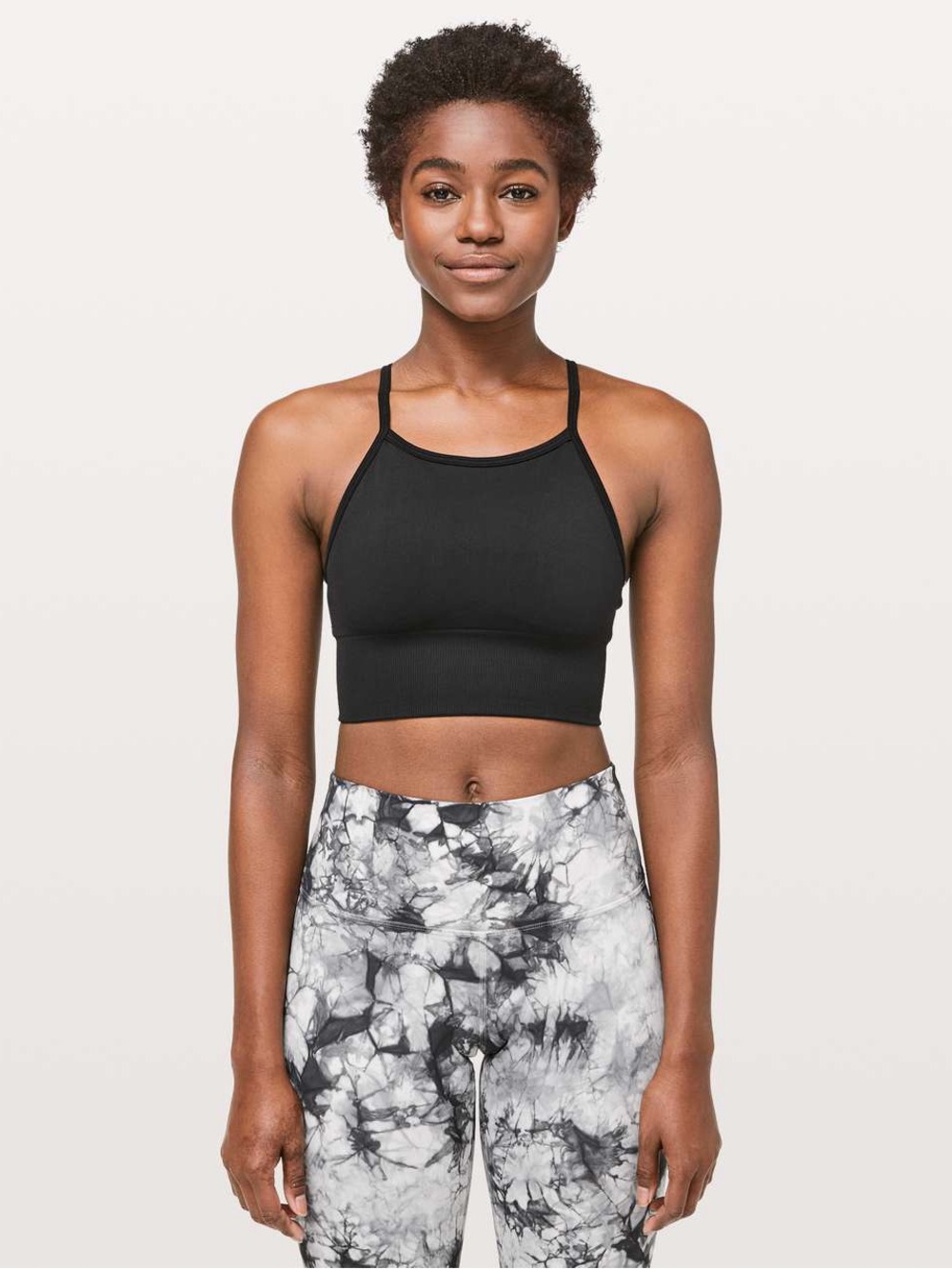 LULULEMON ebb to the street bra longline black size 4